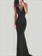 Ärmelloses bodenlanges Mermaid-Abschlussballkleid mit offenem Rücken