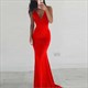 Ärmelloses bodenlanges Mermaid-Abschlussballkleid mit offenem Rücken
