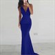 Ärmelloses bodenlanges Mermaid-Abschlussballkleid mit offenem Rücken