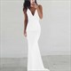 Ärmelloses bodenlanges Mermaid-Abschlussballkleid mit offenem Rücken