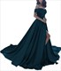 Meerjungfrau-Abendkleid mit schulterfreiem Schnitt und Spitzen-Besatz
