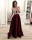 Funkelndes Perlenbesetztes Oberteil Träger Satin Abendkleid