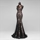 Grünes luxuriöses Meerjungfrau-Abend- und Abschlussballkleid mit Glitzer, Diamanten, Perlen und V-Ausschnitt
