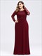 Plus-Size-Abschlussballkleid mit Pailletten-Spitzen-Oberteil und langen Ärmeln