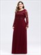 Plus-Size-Abschlussballkleid mit Pailletten-Spitzen-Oberteil und langen Ärmeln