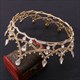 Vintage barocke Braut-Tiara mit Perlenverzierung in runder Form
