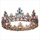 Vintage Black Baroque Princess Headpieces Beaded Bridal Tiara In Round
