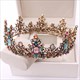 Vintage Black Baroque Princess Headpieces Beaded Bridal Tiara In Round