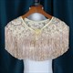 Lace Embellishment Wedding Wrap With Tassels