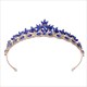 Glittery Crystal Alloy Leaf Princess Crown Wedding Tiaras