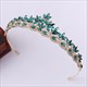 Glittery Crystal Alloy Leaf Princess Crown Wedding Tiaras