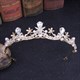 Prinzessinnen-Hochzeitsdiadem aus Legierung mit Kristall, Blumen und Perlen