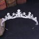 Prinzessinnen-Hochzeitsdiadem aus Legierung mit Kristall, Blumen und Perlen