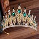 Barockes Prinzessinnendiadem Brautdiadem aus Legierung mit Strasssteinen und Blattdesign