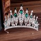 Barockes Prinzessinnendiadem Brautdiadem aus Legierung mit Strasssteinen und Blattdesign