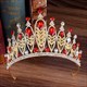 Barockes Prinzessinnendiadem Brautdiadem aus Legierung mit Strasssteinen und Blattdesign