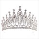 Barockes Prinzessinnendiadem Brautdiadem aus Legierung mit Strasssteinen und Blattdesign