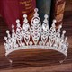 Barockes Prinzessinnendiadem Brautdiadem aus Legierung mit Strasssteinen und Blattdesign