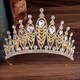 Barockes Prinzessinnendiadem Brautdiadem aus Legierung mit Strasssteinen und Blattdesign
