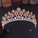 Stylish Baroque Alloy Crystal Leaf Princess Crown Bridal Tiara