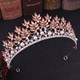 Stylish Baroque Alloy Crystal Leaf Princess Crown Bridal Tiara