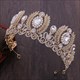 Baroque Leaf Crystal Bridal Tiara With Rhinestone Accents