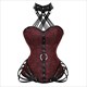 Gothic Halter Stickerei Criss-Cross 11 Stahlgestänge Form-Korsett