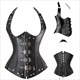Halter Leather Steel Boned Shaper Corset With Lace Up Back