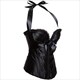 Halter Pleated Body Shaper Corset With Bow