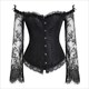 Off-The-Shoulder Lace Overlay Shaper Corset With Long Sleeve