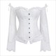 Off-The-Shoulder Lace Overlay Shaper Corset With Long Sleeve