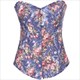 Denim Printed Steel Boned Court Shaper Corset Bustier