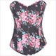 Denim Printed Steel Boned Court Shaper Corset Bustier