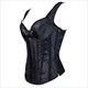 Jacquard Embroidery V-Neck Shaper Corset With Straps