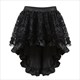 Irregular Flocked High Low Corset Skirt With Zipper