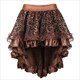Irregular Flocked High Low Corset Skirt With Zipper