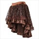 Irregular Flocked High Low Corset Skirt With Zipper