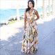 V-Neck Print Spaghetti Straps Maxi Dresses With V-Back