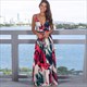 V-Neck Print Spaghetti Straps Maxi Dresses With V-Back