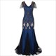  Vintage V-Neck Floor Length Sequin Maxi Dress With Sleeves