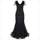  Vintage V-Neck Floor Length Sequin Maxi Dress With Sleeves