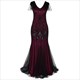  Vintage V-Neck Floor Length Sequin Maxi Dress With Sleeves