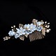 Alloy Handmade Flower Hair Comb With Pearls