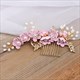 Alloy Handmade Flower Hair Comb With Pearls