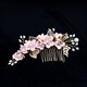 Alloy Handmade Flower Hair Comb With Pearls