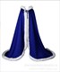 Double Layer Satin Winter Wedding Cloak With Faux Fur Trim