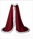 Double Layer Satin Winter Wedding Cloak With Faux Fur Trim