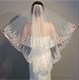 Double Layer Sequin Lace Applique Wedding Veil