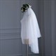 Glittery Double Layer Hem Edge Short Wedding Veil With Pearls