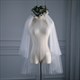Glittery Double Layer Hem Edge Short Wedding Veil With Pearls